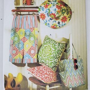 Butterick Waverly Pattern Pillow Hat Pants Tote B5933 ZZ L XL XXL Uncut